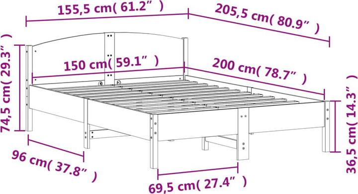 Image du produit vidaXL Bettgestell (160 x 200 cm)