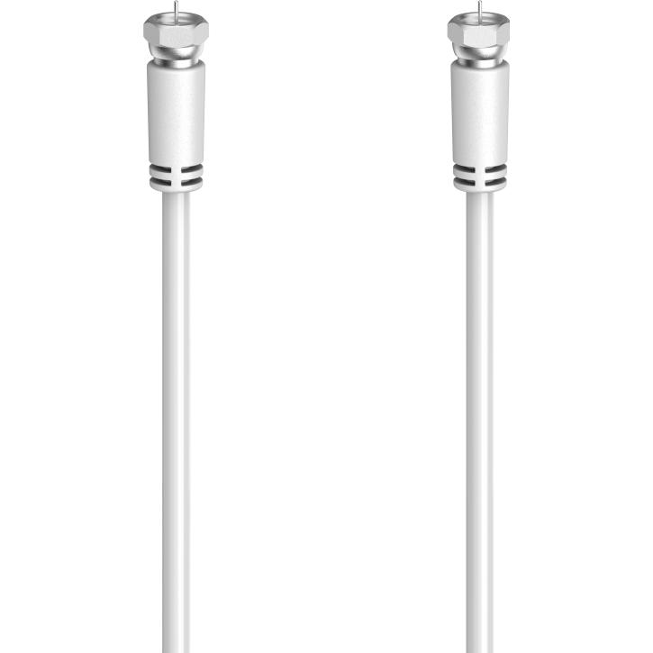 Thumbnail - Hama SAT-Anschlusskabel, F-Stecker - F-Stecker, 5,0 m, 90 dB, Weiss (90 dB, Antennenkabel), Antennenkabel