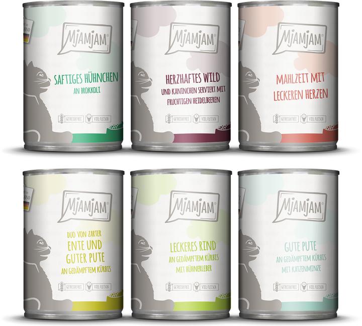 Actual product image Mjamjam Cat wet food (Adult, 6 pcs., 400 g)