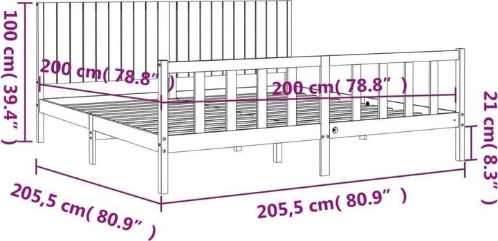 Produktbild vidaXL Bettrahmen (200 x 200 cm)
