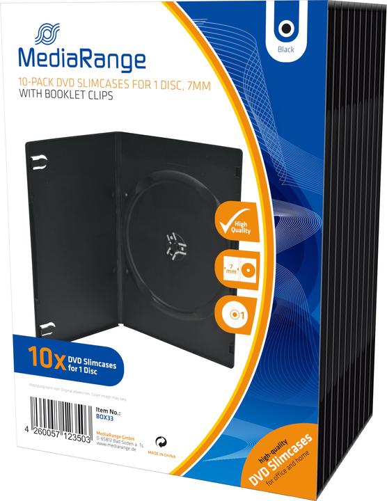 Image du produit MediaRange Pochettes de remplacement pour DVD Slimbox, pour 1 support DVD
