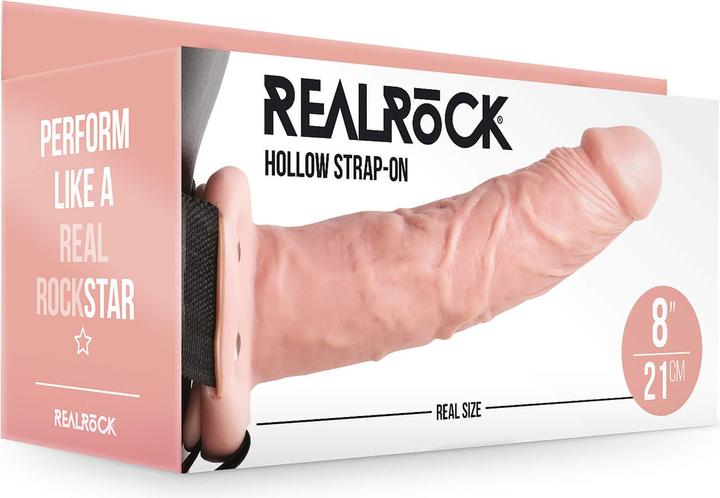 Image du produit RealRock Hollow Strap-on without Balls - 8" / 20,5 cm