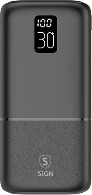 Actual product image SIGN Powerbank 30.000mAh Dual Output, 2.1A - Black (30 mAh)