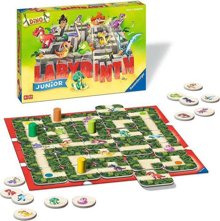 Productafbeelding Ravensburger 20980 - Dino Junior Labyrint - familie klassieker voor de kleintjes, spel voor kinderen (Duits, Engels, Frans, Italiaans, Nederlands, Spaans, 2 - 4 Spelers)