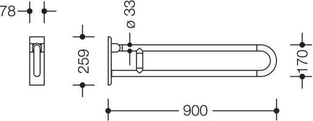 Immagine prodotto Hewi Maniglia di sostegno pieghevole SERIE 801 girevole, d= 33mm 900mm giallo senape (78 x 25.90 cm)