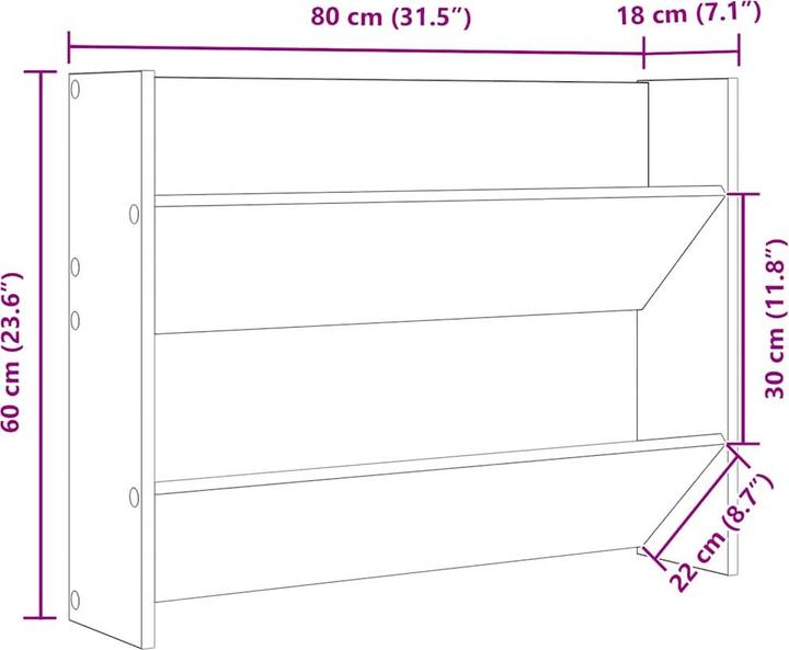 Actual product image vidaXL Nathan (80 x 18 x 60 cm)