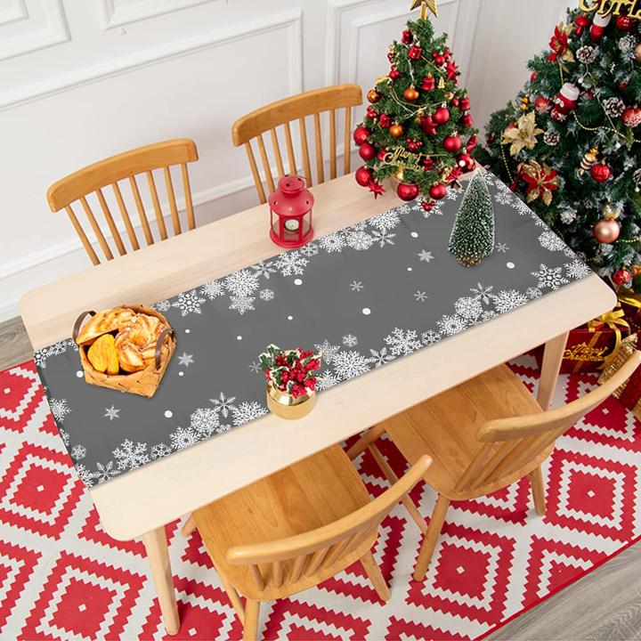 Actual product image Alopini Christmas table runner modern Christmas table runner, snowflake table runner