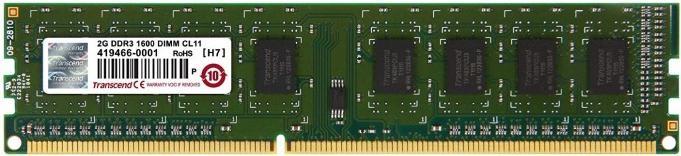 Actual product image Transcend JetRam 256Mx64 DDR3-1600 CL11 (1 x 8GB, 1600 MHz, DDR3-RAM, DIMM)