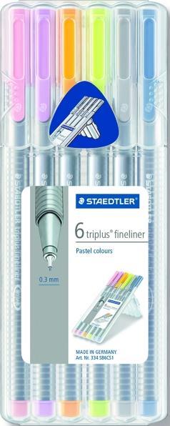 Produktbild Staedtler triplus fineliner 334 Dreikantige Fineliner (Sortiert, 6 x)