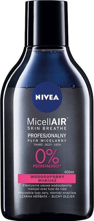 Immagine prodotto NIVEA Micellair Skin Breathe Professional Micellar Liquid - Makeup Waterproof 400Ml (Struccante, 400 ml)