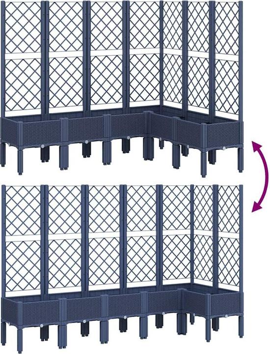 Image du produit vidaXL Bac à plantes avec treillis PP