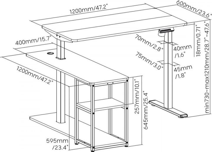 Actual product image Ergo Office Lift table (140 x 120 x 121 cm)