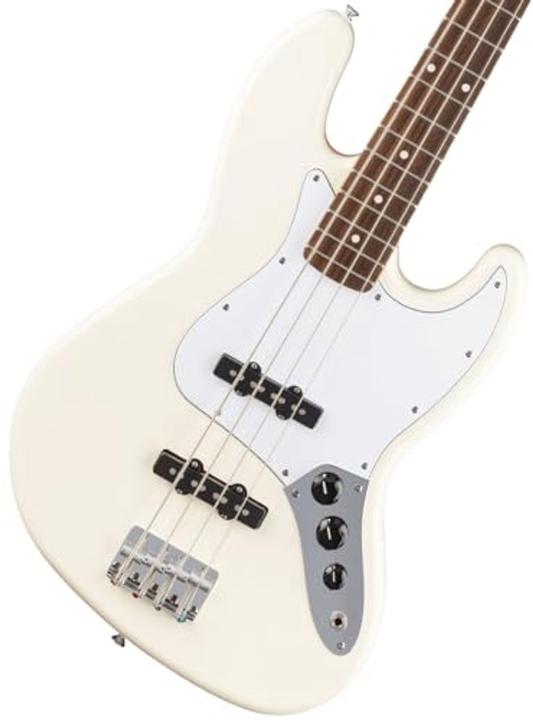Image du produit Fender Standard Jazz Bass Electric Bass, Olympic White (Basse électrique, Corps en peuplier, Fender Standard Single Coil Jazz Bass Pickup en céramique, Manche en érable, Mécanismes d'accordage Fender Standard Open Gear, Pont Fender Standard Hardtail, Touche en laurier indien)