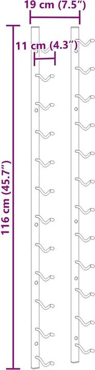 Produktbild vidaXL Ev (19 x 11 x 120 cm, 12 Flaschen)