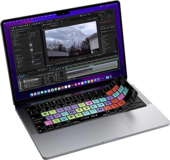 JCPAL Verskin After Effects Shortcuts Keyboard Cover for MacBook Pro 14"/16" (M1 2021/M2 2023), MacBook Ai (DE)
