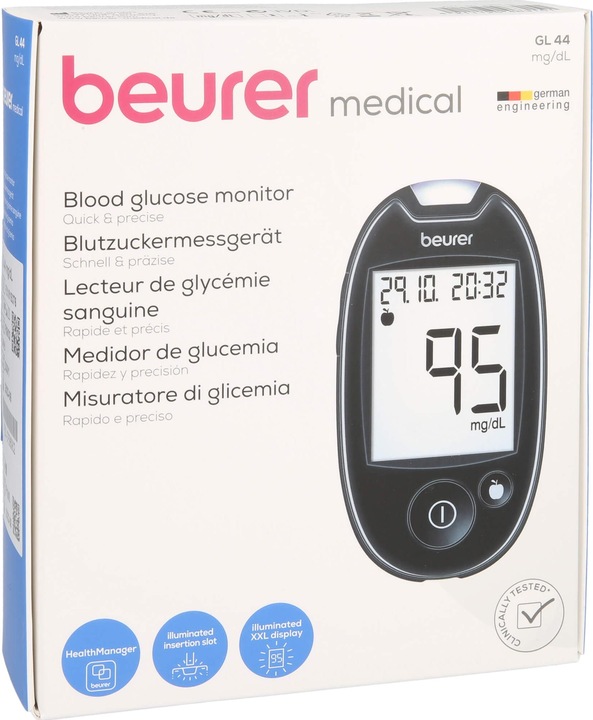 Immagine prodotto Beurer GL 44 Nero mgdL Misuratore di glicemia (Glucometro)