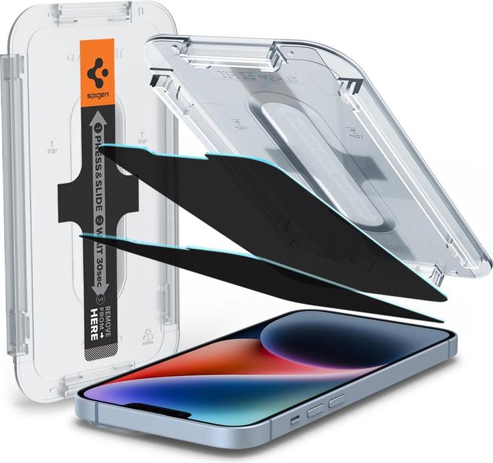 Spigen TEMPERED GLASS.TR "EZ FIT" 2-PACK IPHONE 13 / 13 PRO PRIVACY (2 Piece, Apple iPhone 13, Apple iPhone 13 Pro)