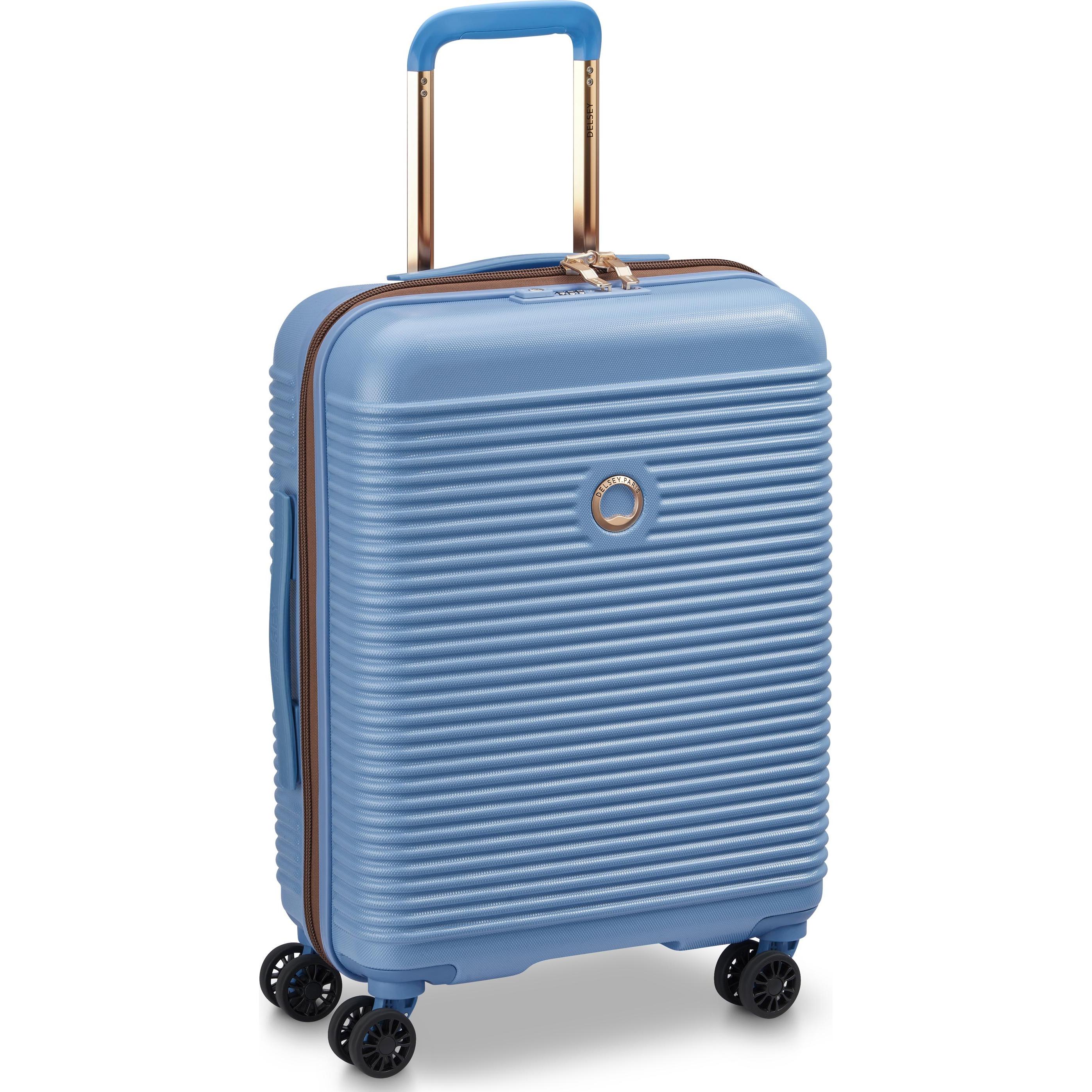 Delsey Blu Valigia, Freestyle Handgepäck Koffer 55 Cm - Blau, (35 L)