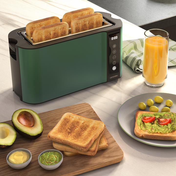 Image du produit Arendo Toaster Wärmeisoliertes Doppelwandgehäuse, Touch-Display, 2 lange Schlitze, für 4 Scheiben, 1500 W