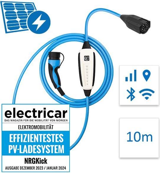 Image du produit NRGkick 32A Pure pour les utilisateurs SIM GSM/GPS/SIM standard 10m WLAN (Type 2, 22 kW, 32 A, CEE 32)