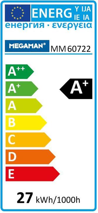 Etichetta energetica Megaman LED E27 a forma di asta 27 W = 50 W W (E27, 2800 lm, 1 x)