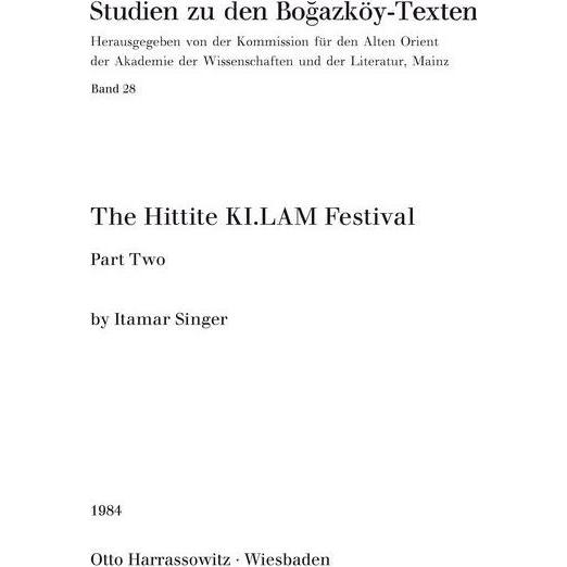 The Hittite KI. LAM Festival, Fachbücher von Itamar Singer