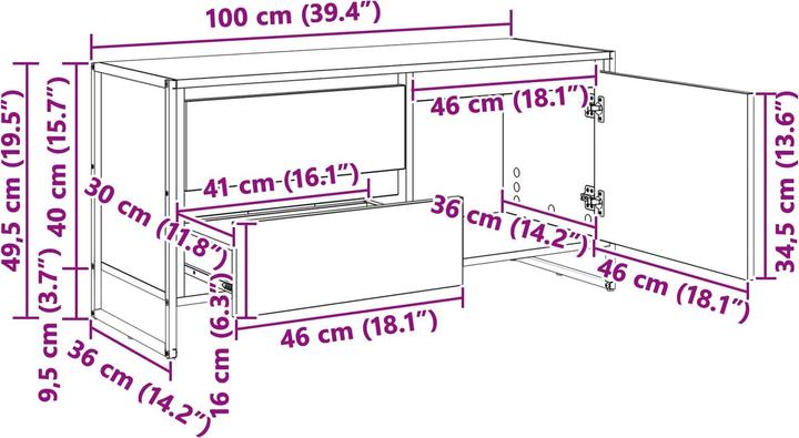 Actual product image vidaXL TV-Schränk (100 x 36 x 49.50 cm)