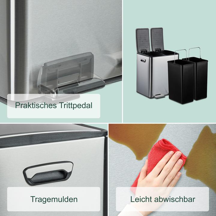Immagine prodotto Relaxdays Mülleimer Küche 2x 15 Liter (30 l)