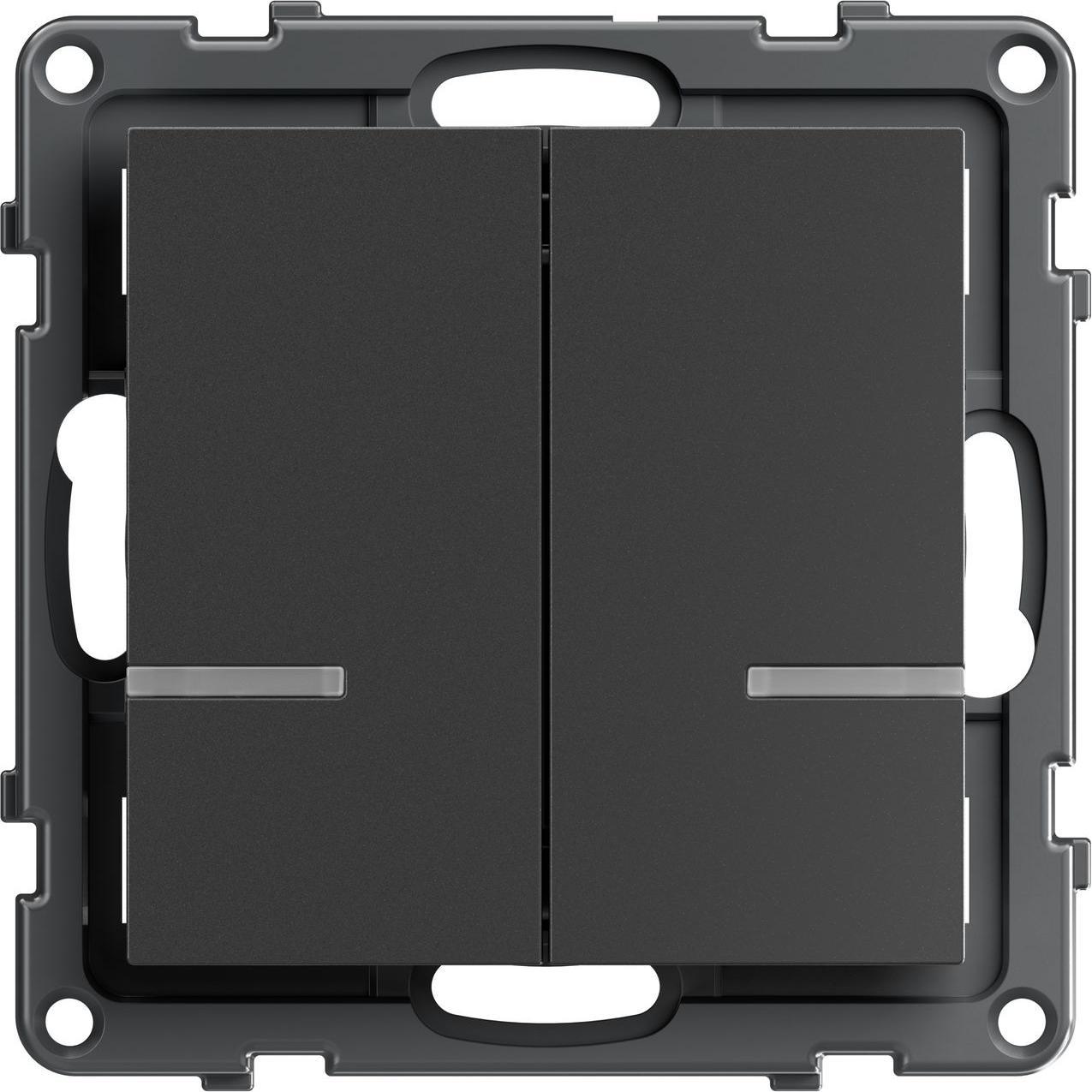 Legrand, Lichtschalter + Storenschalter, Seano with Netatmo 765934 Wandsender 2-Fach Anthrazit