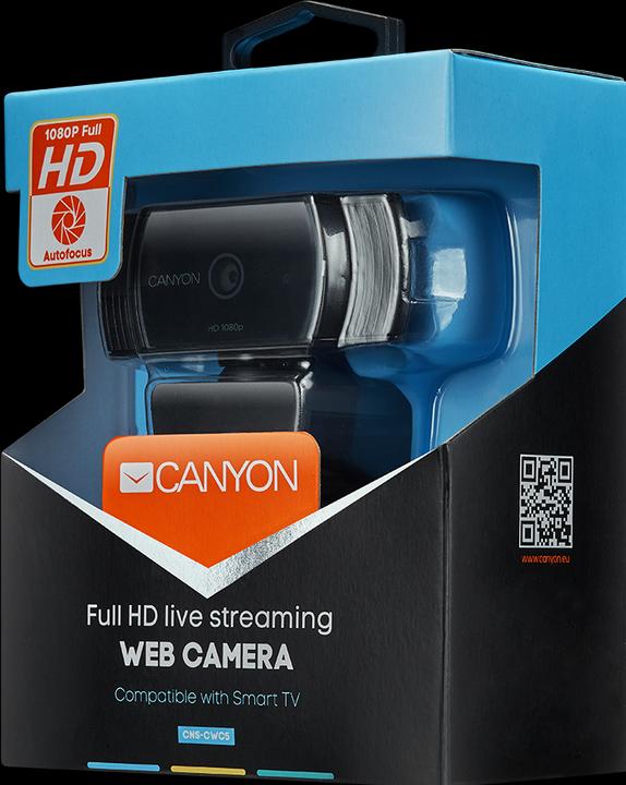 Actual product image Canyon Full HD webcam for video calls and conferences C5, with microphone, autofocus (2 Mpx)