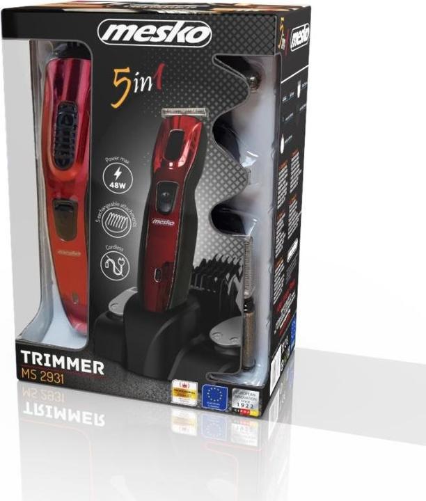 Immagine prodotto Mesko Trimmer 5 in 1 MS 2931 a batteria, nero/rosso