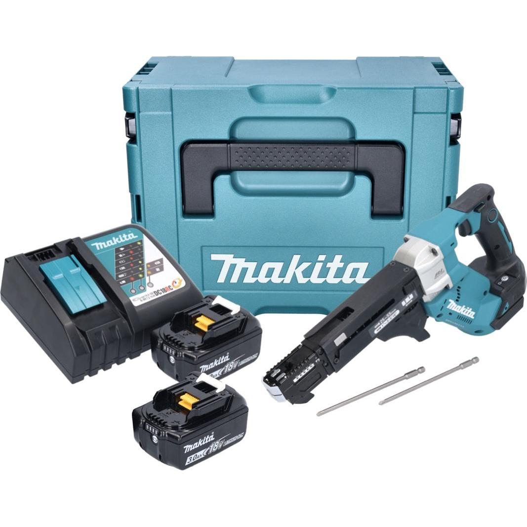 Thumbnail - Makita, Bohrmaschine + Akkuschrauber, DFR 551 RFJ Akku Magazinschrauber 18 V 25 - 55 mm Brushless + 2x Akku 3,0 Ah + Lad...