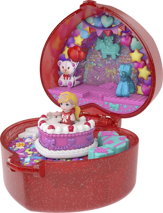Actual product image Polly Pocket Mattel 80th Anniversary Ruby Red Ring Box Collector Compact