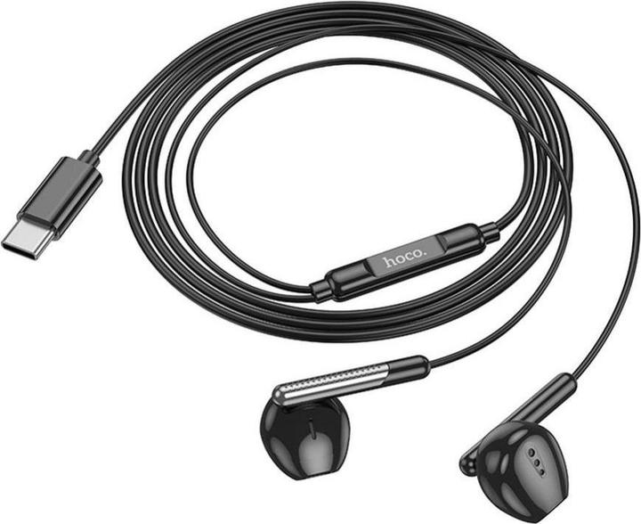 Actual product image Hoco Wired headphones EOL wire earphones Type C with microphone M123 black