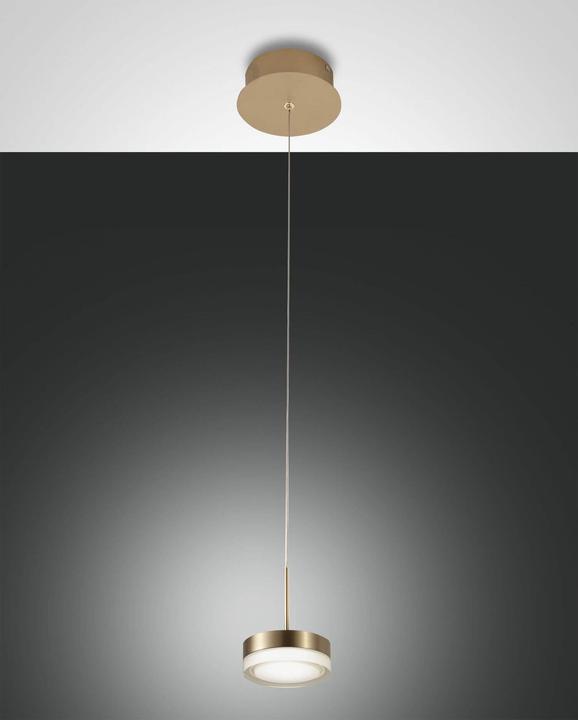 Produktbild Fabas Luce LED-Pendelleuchte 8W DUNK 3000K 750lm ms Konv 1LED LED nicht austauschbar messing (750 lm)