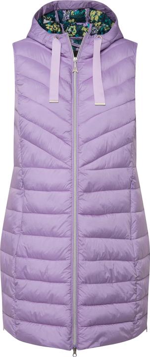 Image du produit Ulla Popken Longue veste matelassée sans manches. Capuche et fermeture zippée sur les côtés. Col montant. (46, 48)