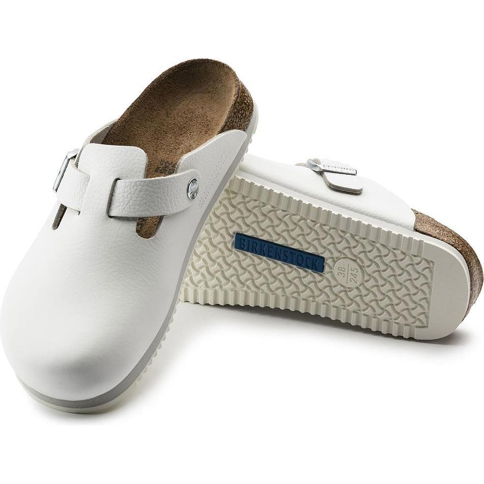 Thumbnail - Birkenstock, Herren, Hausschuhe, Boston Super Grip Naturleder Normal, Weiss, (44)