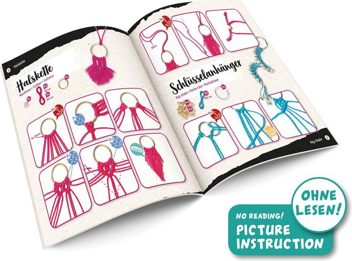 Actual product image Lena Eco Macramé© Jewellery, FSC RECYCLED, folding box