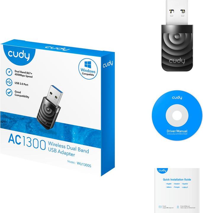 Produktbild Cudy WU1300S WLAN Adapter USB 3.2 Gen 1 (USB 3.0) 1300 MBit/s (USB)