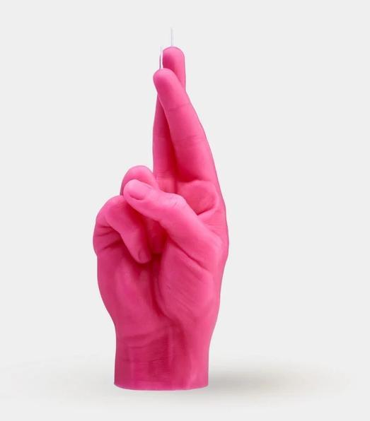 Image du produit Candle Hand Bougie Mandatus Crossed Fingers, Rose, Caractéristiques (1 pcs)