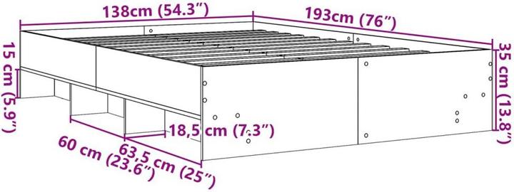 Actual product image vidaXL Bedstead (135 x 190 cm)