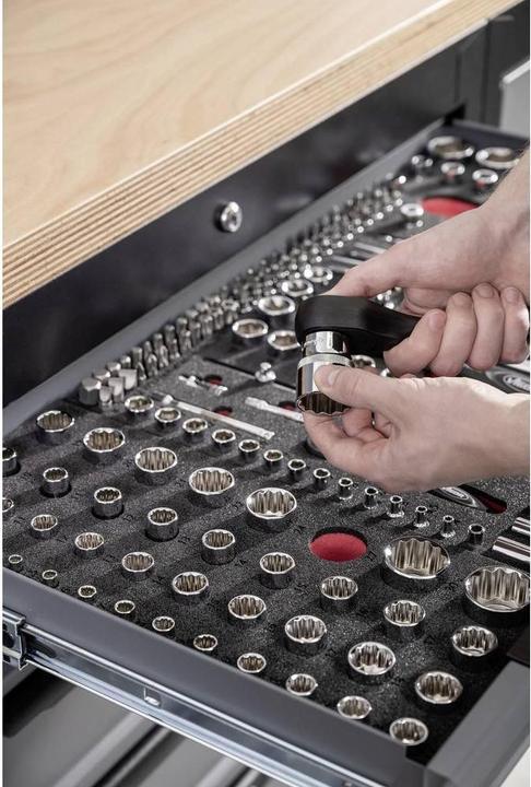 Actual product image Vigor Double hexagon socket spanner set ∙ V7520 ∙ Number of tools: 42 (10 mm, 11 mm, 12 mm, 13 mm, 14 mm, 15 mm, 16 mm, 17 mm, 18 mm, 19 mm, 20 mm, 21 mm, 22 mm, 23 mm, 24 mm, 25 mm, 26 mm, 27 mm, 28 mm, 29 mm, 30 mm, 31 mm, 32 mm, 4 mm, 5 mm, 6 mm, 7 mm, 8 mm, 9 mm)