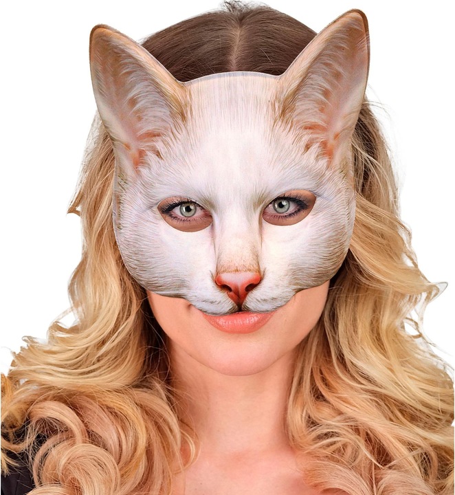Actual product image Widmann Katzenmaske Kinnlos Aus Stoff