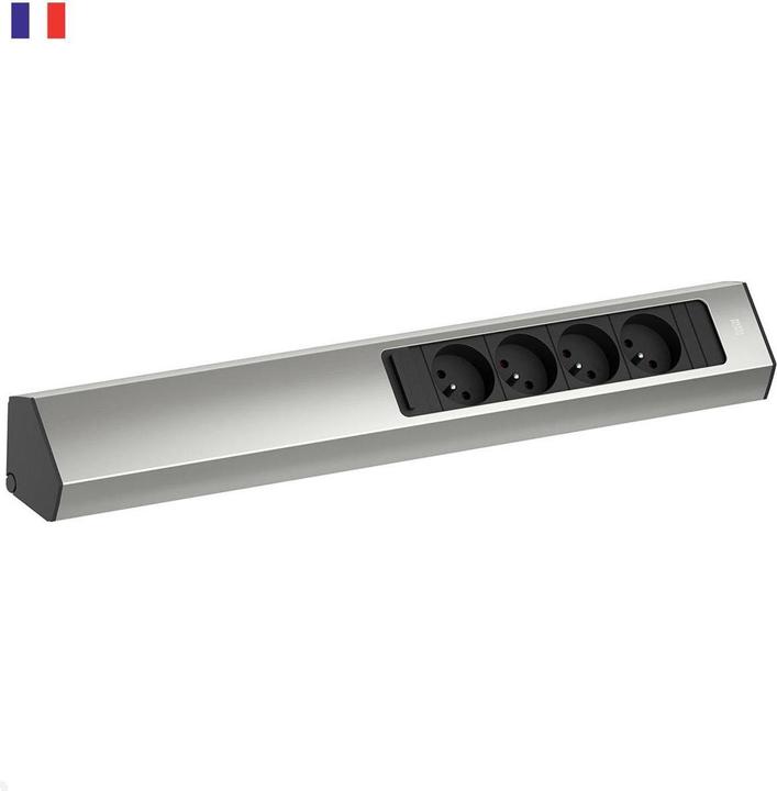 Produktbild Bachmann CASIA 2 4x FR Steckdose UTE (932.005) Edelstahl-Optik, lang (4 x, CEE 7/5, CEE 7/3, 2 m)