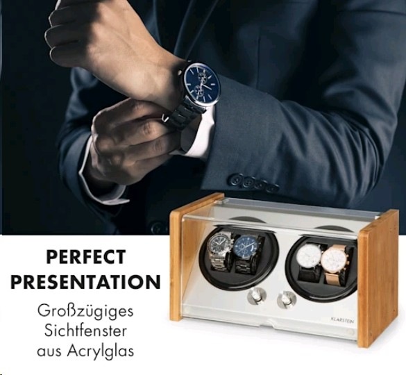 Actual product image Klarstein Hanoi 4 Watchwinder Bamboo (4 x)
