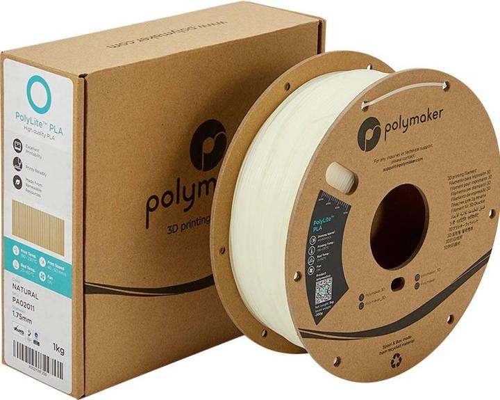 Actual product image Polymaker PolyLite PLA V2 - Natural - 1.75mm (PLA, 1.75 mm, 1000 g, Brown)
