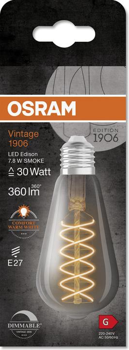 Produktbild Osram LED-Vintage-Lampe (E27, 7.80 W, 360 lm, 1 x, G)
