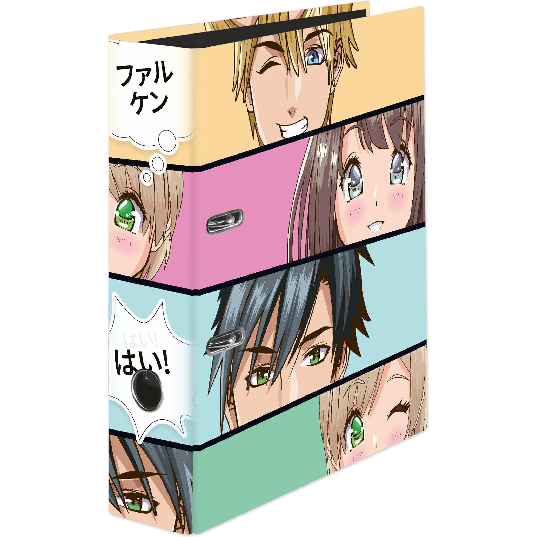 Falken, Ordner, Motivordner Manga Motiv Faces (A4, 80 mm, 6 x)