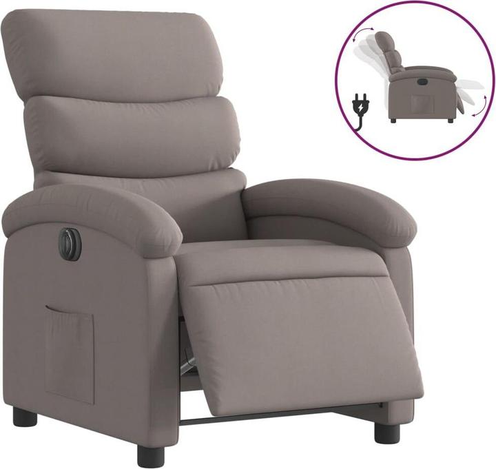 vidaXL Relaxsessel Fernsehsessel Liegesessel Sessel Elektrisch Taupe Stoff