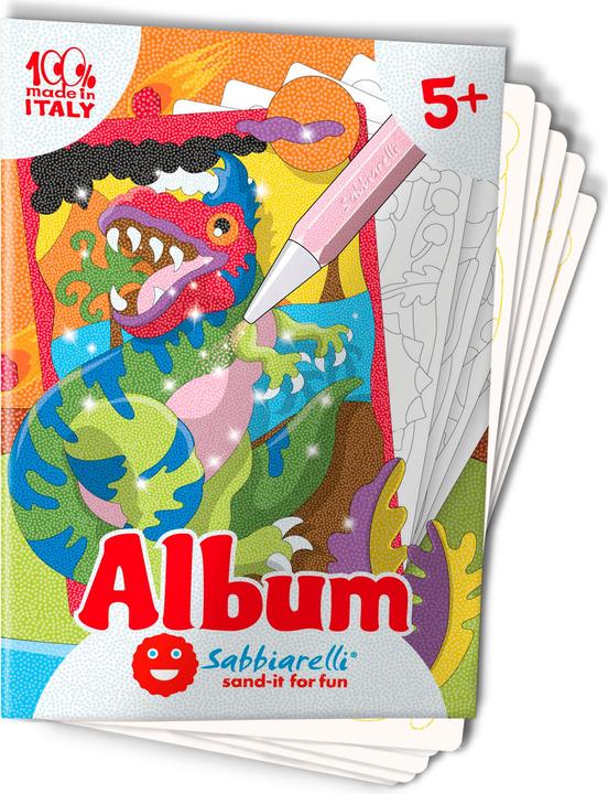 Image du produit Sabbiarelli Sand-it for Fun Album Dinosaures, 5 motifs (15 x 20 cm)